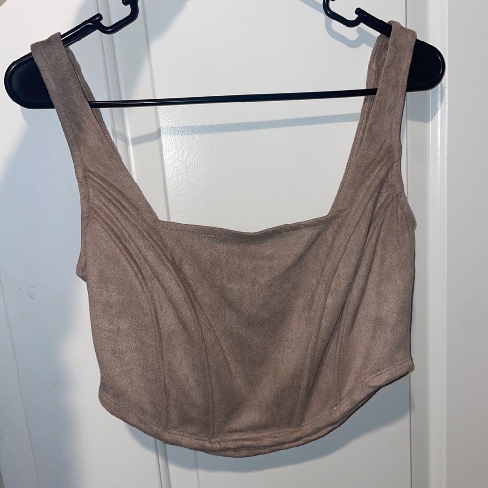 Suede Corset Crop Top (MEDIUM)